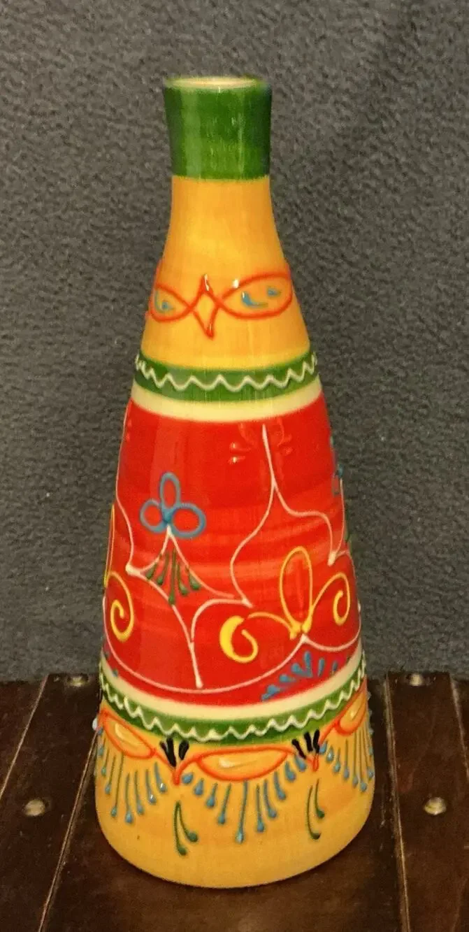 Unique El Poyeton Decorative Handmade In Spain Folk Art Vase